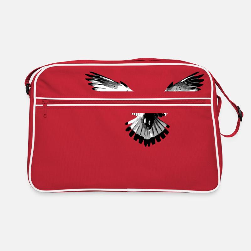 Falke schwarzweiß - Retro Tasche - Rot/Weiß