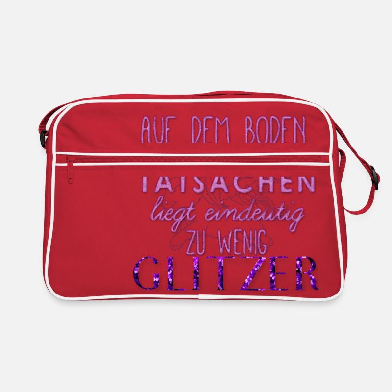 glitzer - Retro Tasche - Rot/Weiß