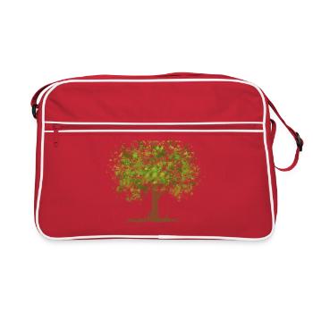 Arbre vert d'été - Sac Retro - rouge/blanc - Devant