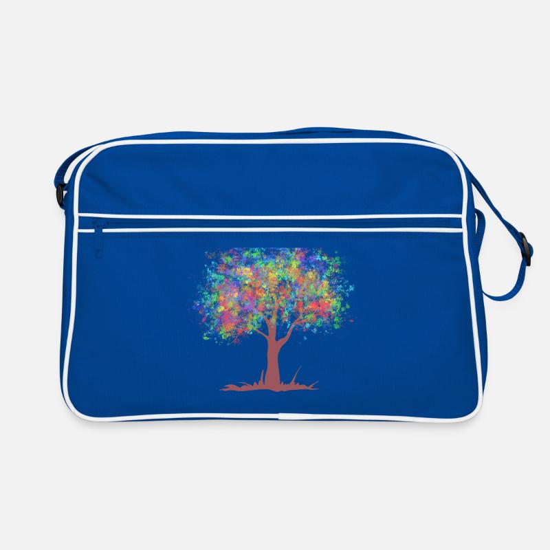 Tree with rainbow colors leaves Retro Bag