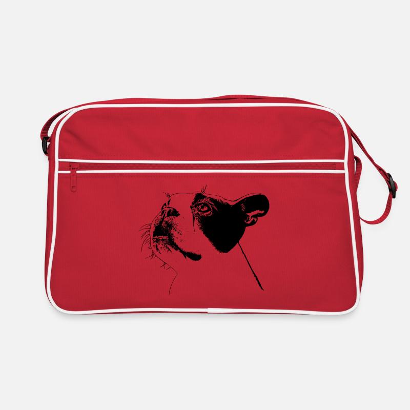 Boston Terrier - Retro Tasche - Rot/Weiß