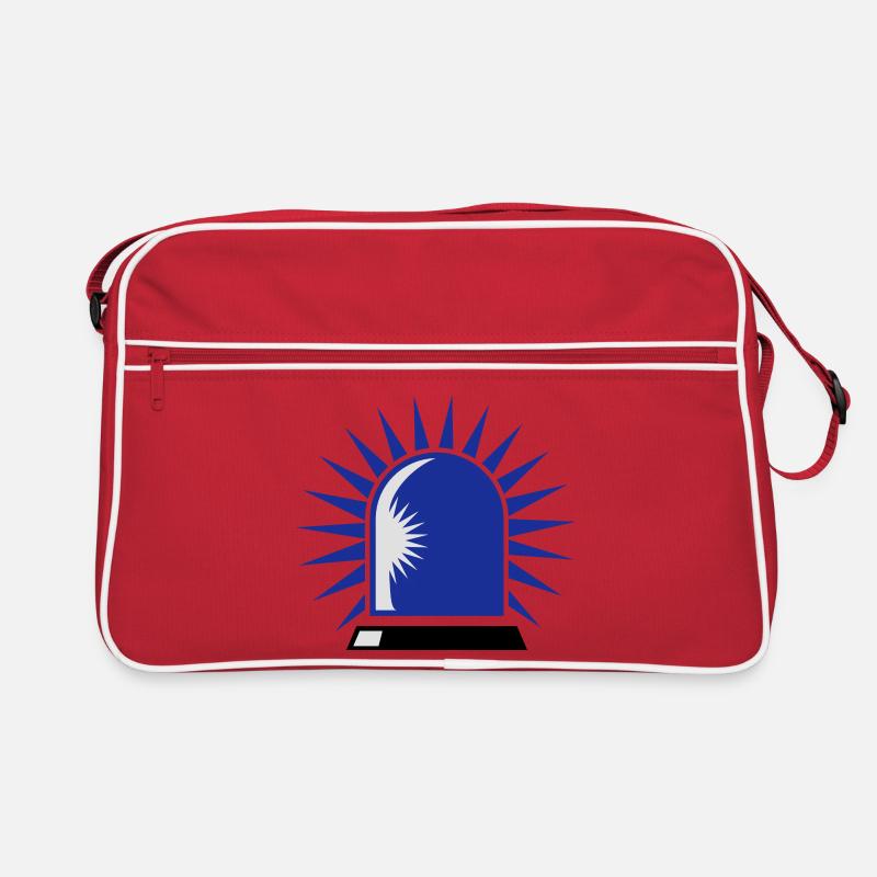 rotating blue beacon light Retro Bag