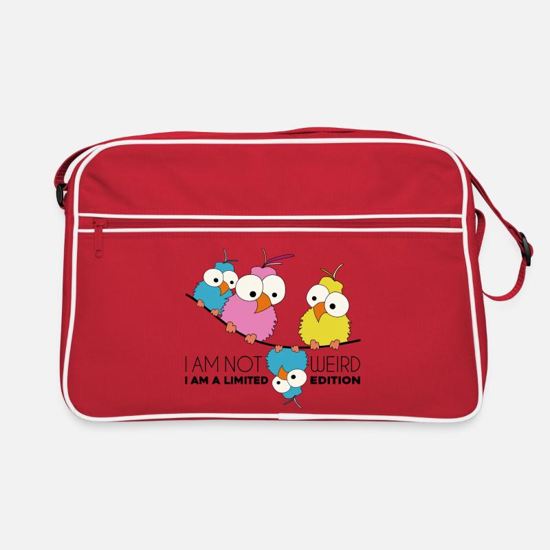 Nicht seltsam. Ich bin eine limitierte Edition. Vögel am Draht Retro Tasche
