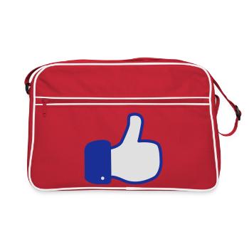 i like button - mag dich - gefällt mir - gefaellt - Sac Retro - rouge/blanc - Devant