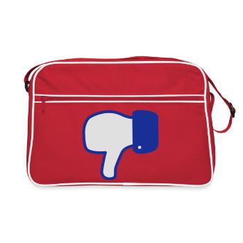 dislike - gefällt mir nicht - don't like - social - Sac Retro - rouge/blanc - Devant