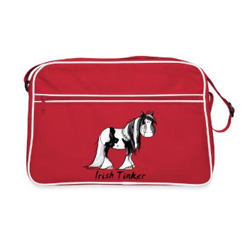 Funny Irish Tinker Horse - Pinto - Retro Bag - red/white - Front