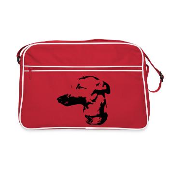 Tête de whippet - Sac Retro - rouge/blanc - Devant