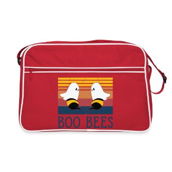 Boo Bees Ghost Bees Funny Design - Retro Bag - red/white - Front