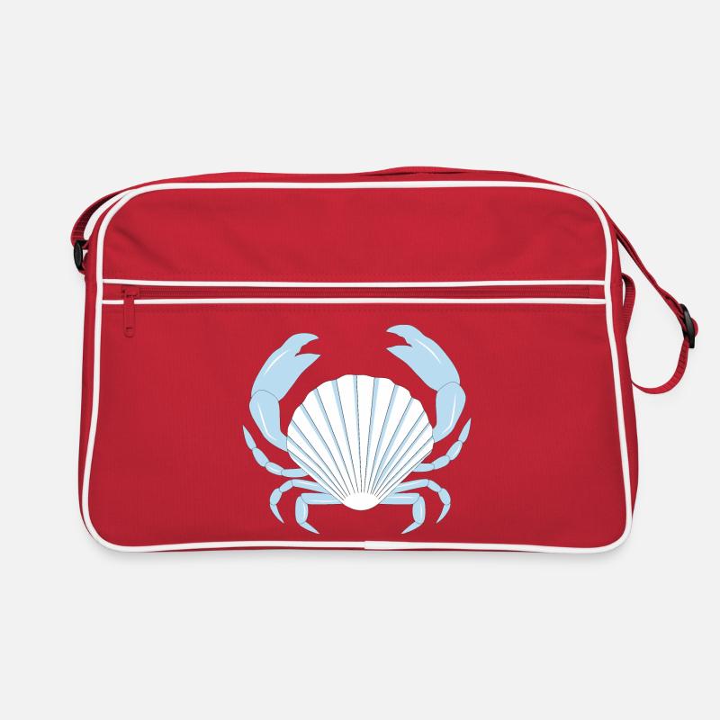 Crabe bleu - Sac Retro - rouge/blanc