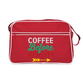 Le café avant la réalité - Sac Retro - rouge/blanc - Devant