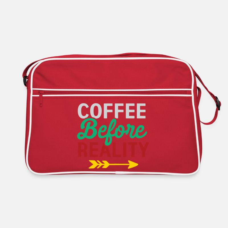 Kaffee vor der Realität Retro Tasche