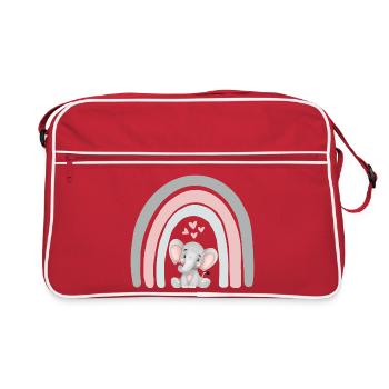 Elephant and Rainbow - Kids T-Shirt - Retro Bag - red/white - Front