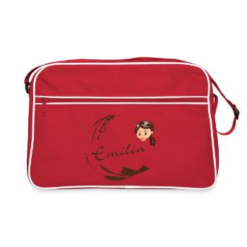 Emilia avec visage - Sac Retro - rouge/blanc - Devant
