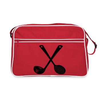 Cuillère à soupe croisée et cuillère à fente - Sac Retro - rouge/blanc - Devant