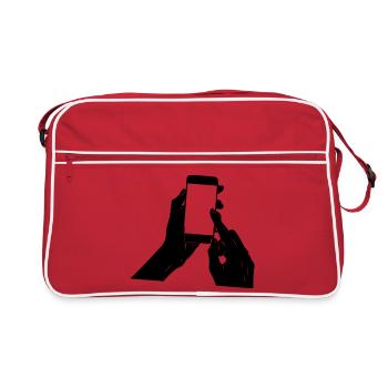 Smartphone dans vos mains - Sac Retro - rouge/blanc - Devant