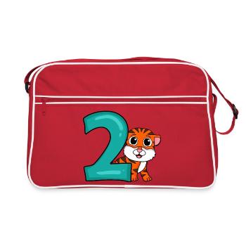 2 anniversaire 2 ans avec motif animal - deux - Sac Retro - rouge/blanc - Devant