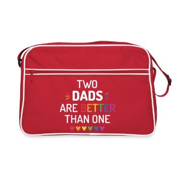 Two Dads Are Better Than One - LGBT Pride Month - Retro Bag - red/white - Front