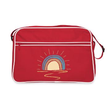 Pastel Sunrise Arc - Retro Bag - red/white - Front