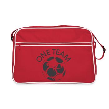 one team verein fußball club soccer illustration - Retro Tasche - Rot/Weiß - Vorne