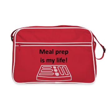 Meal Prep is my life! - Retro Tasche - Rot/Weiß - Vorne