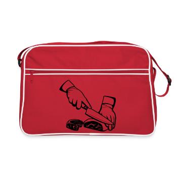 Découpe de la viande - Sac Retro - rouge/blanc - Devant