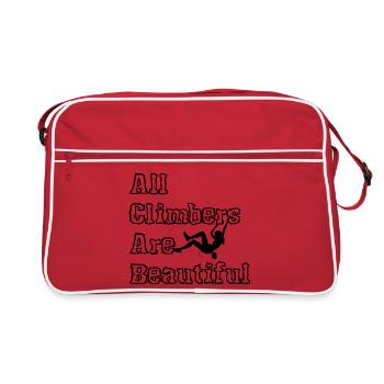 All Climbers Are Beautiful Female Black - Retro Bag - red/white - Front