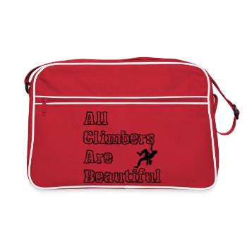 All Climbers Are Beautiful Male Black - Retro Bag - red/white - Front