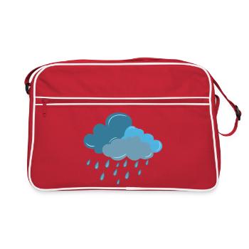 Cloud, Rain, Thunderstorm - Retro Bag - red/white - Front