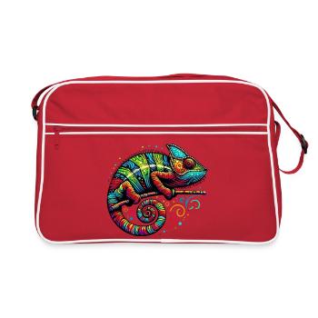 Chamäleon - Retro Tasche - Rot/Weiß - Vorne
