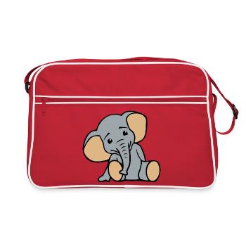 Petit éléphant mignon - Sac Retro - rouge/blanc - Devant