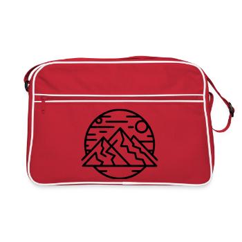 Abstract Geometric Art Print - Retro Bag - red/white - Front