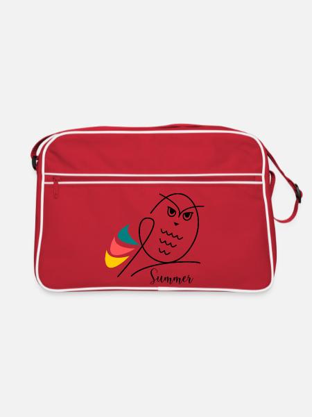 FEIERTAG. FROHE FEIERTAGE. GELIEBTE. MEISTER. LEHRER - Retro Tasche - Rot/Weiß - Vorne