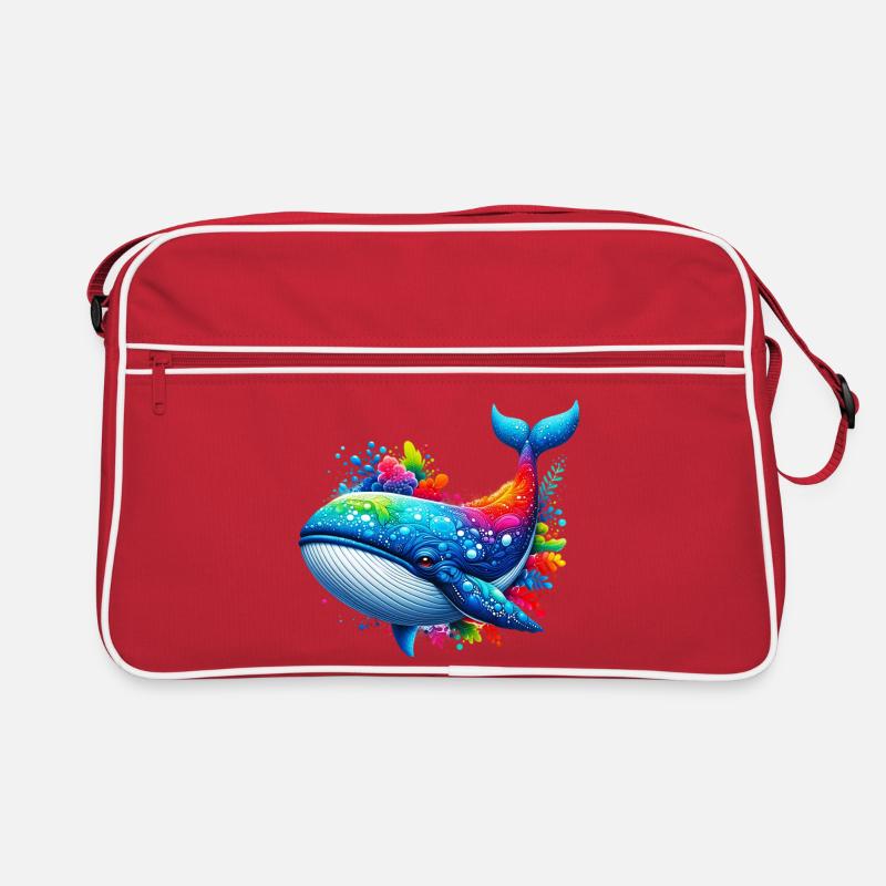 Wal - Retro Tasche - Rot/Weiß