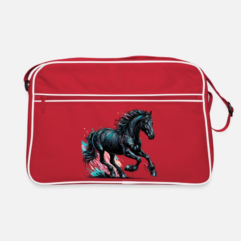 Pferd - Retro Tasche - Rot/Weiß