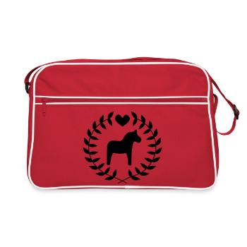 Dalapferdchen - Retro Tasche - Rot/Weiß - Vorne