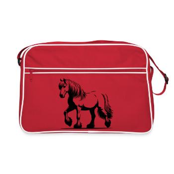 Horse Haflinger - Retro Bag - red/white - Front