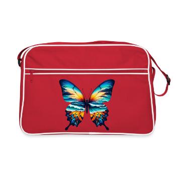 Schmetterling - Retro Tasche - Rot/Weiß - Vorne