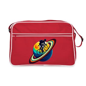Cyclist on Saturn - Retro Bag - red/white - Front