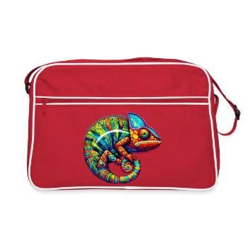 Chamäleon - Retro Tasche - Rot/Weiß - Vorne