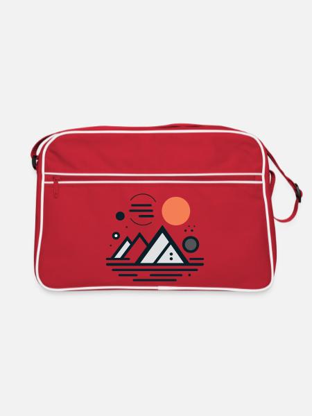Gebirge - Retro Tasche - Rot/Weiß - Vorne