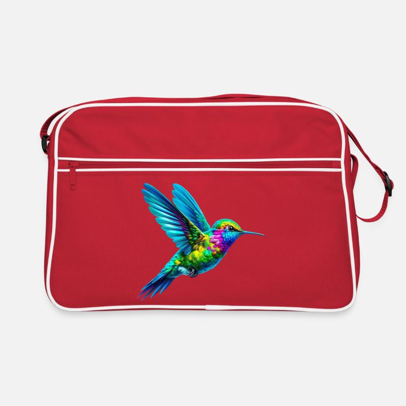 Kolibri - Retro Tasche - Rot/Weiß