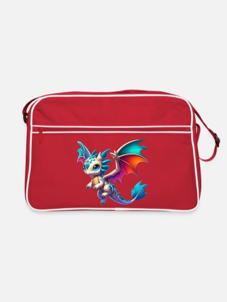 Drache - Retro Tasche - Rot/Weiß