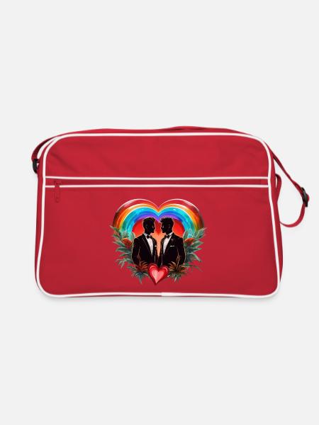 The magic of the moment: elegant cheerful silhouettes - Retro Bag - red/white - Front