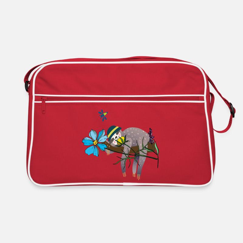 Faultier im Garten Retro Tasche