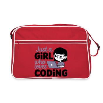Juste une fille qui aime coder - Sac Retro - rouge/blanc - Devant