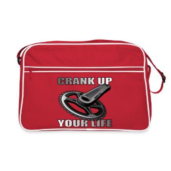 Crank Up Your Life design for bike lovers - Retro Bag - red/white - Front