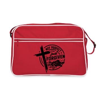 Elegant Botanical Butterfly Pattern - Retro Bag - red/white - Front