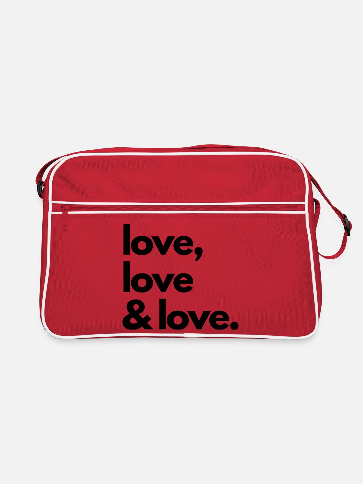 Love tote bag student kit - Retro Bag - red/white - Front