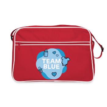 Conception de la Baby Shower Team Blue - Sac Retro - rouge/blanc - Devant