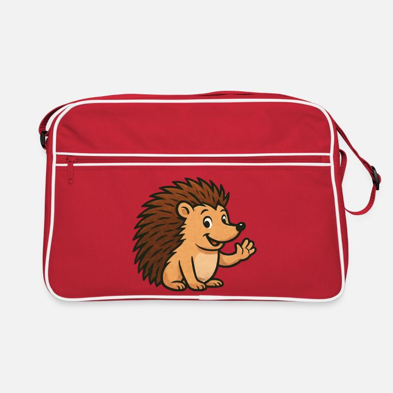 Cute Hedgehog with Happy Face Retro Bag